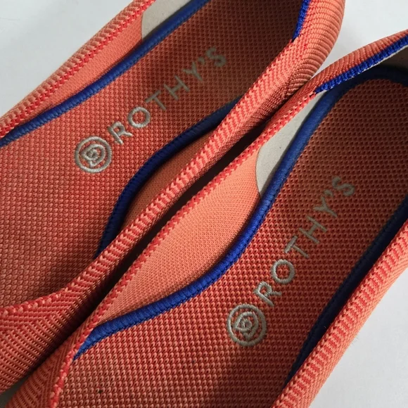 Rothy’s Persimmon The Point Orange Ballet Flats slip on shoes womens size W9.5 - Picture 3 of 8